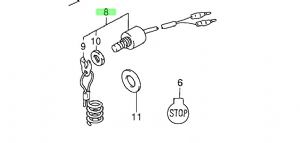 Suzuki Emergency stop switch assembly DT9.9 & DT15 Stop Sw,Fork & Lanyard 37830-89E04-000 (click for enlarged image)